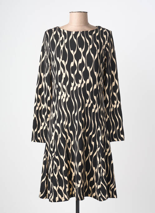 Rochie midi imprimeu fantezie mâneci lungi negru SURKANA femme