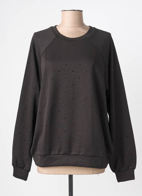 Hanorac elasticitate mâneci lungi negru ICHI femme