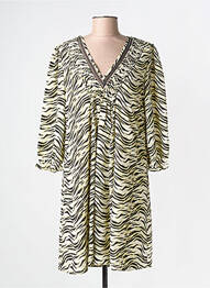 Rochie midi imprimeu fantezie mâneci lungi verde FREEMAN T.PORTER femeie