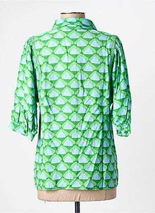 Cămașă croială cambrată mâneci 3/4 verde GEISHA femeie