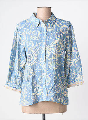 Cămașă imprimeu fantezie mâneci 3/4 albastru GEISHA femme