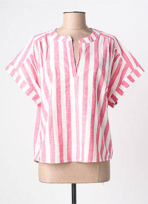 Bluză imprimeu fantezie mâneci scurte roșu ICHI femme