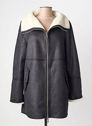 Palton lung croială dreaptă fără glugă negru STREET ONE femme