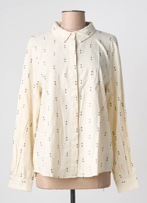 Cămașă croială dreaptă mâneci lungi bej ICHI femme