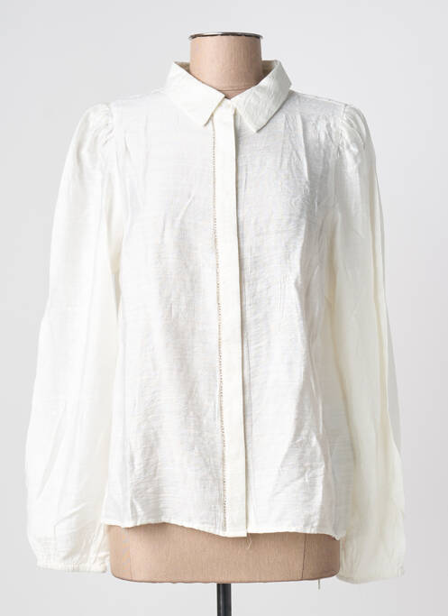 Cămașă croială dreaptă mâneci lungi alb ICHI femme