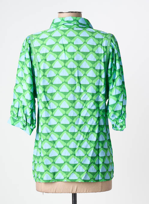 Cămașă croială cambrată mâneci 3/4 verde GEISHA femme