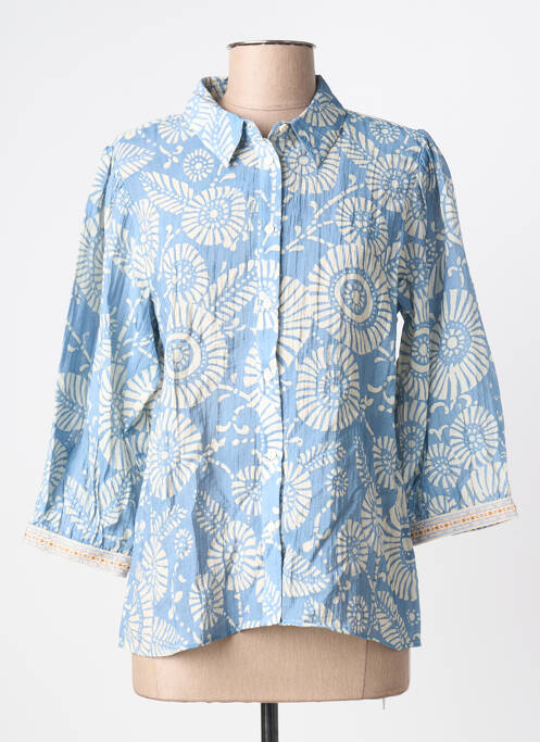 Cămașă imprimeu fantezie mâneci 3/4 albastru GEISHA femme