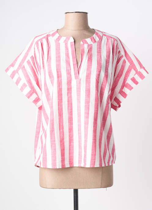 Bluză imprimeu fantezie mâneci scurte roșu ICHI femme