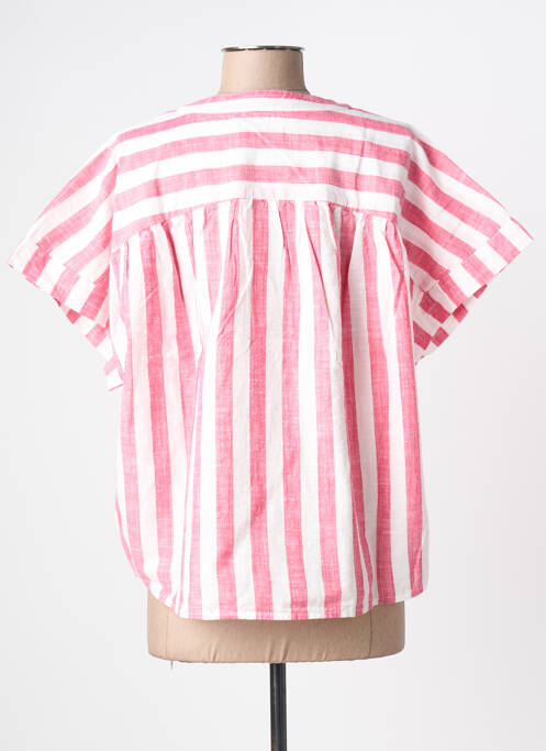 Bluză imprimeu fantezie mâneci scurte roșu ICHI femme