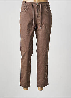 Pantalon 7/8 țesătură poplin mărime normală maro STREET ONE femme