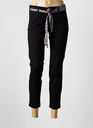 Pantalon chino țesătură poplin mărime normală negru FREEMAN T.PORTER femeie
