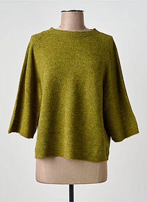 Pulover croială dreaptă mâneci 3/4 verde GEISHA femeie