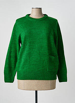 Pulover țesătură melanj mâneci lungi verde AGATHE & LOUISE femeie