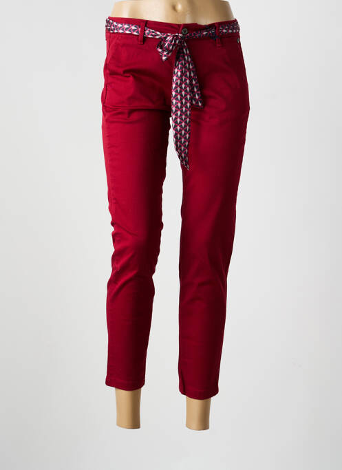 Pantalon chino țesătură poplin mărime normală roșu FREEMAN T.PORTER femme