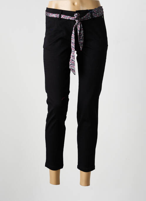Pantalon chino țesătură poplin mărime normală negru FREEMAN T.PORTER femme