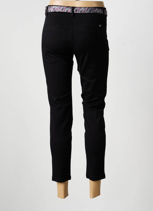 Pantalon chino țesătură poplin mărime normală negru FREEMAN T.PORTER femme