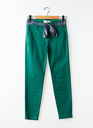 Pantalon chino țesătură poplin mărime normală verde FREEMAN T.PORTER femeie
