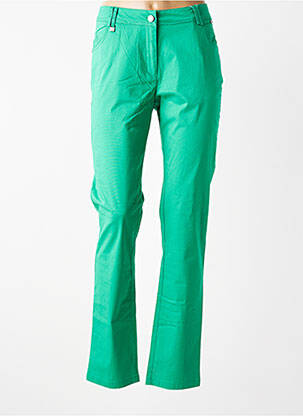 Pantalon slim țesătură poplin mărime normală verde AGATHE & LOUISE femeie