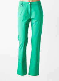 Pantalon slim țesătură poplin mărime normală verde AGATHE & LOUISE femme