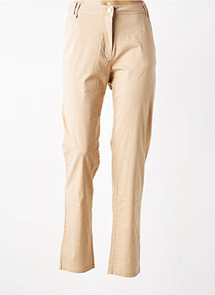 Pantalon slim țesătură poplin mărime normală bej AGATHE & LOUISE femeie