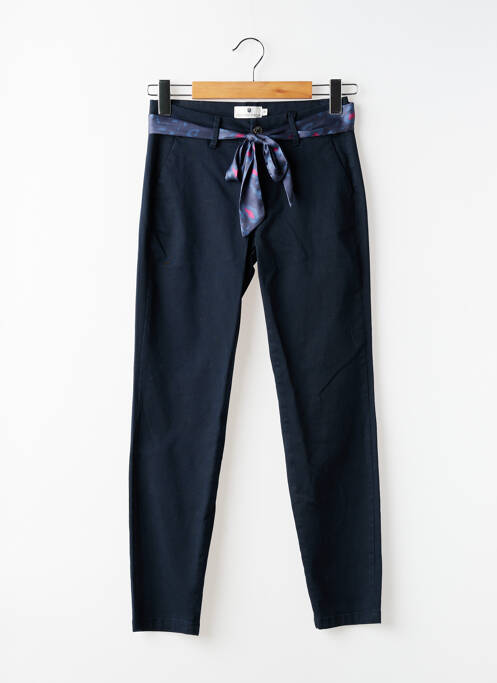 Pantalon chino țesătură poplin mărime normală albastru FREEMAN T.PORTER femme