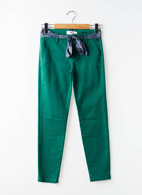 Pantalon chino țesătură poplin mărime normală verde FREEMAN T.PORTER femme