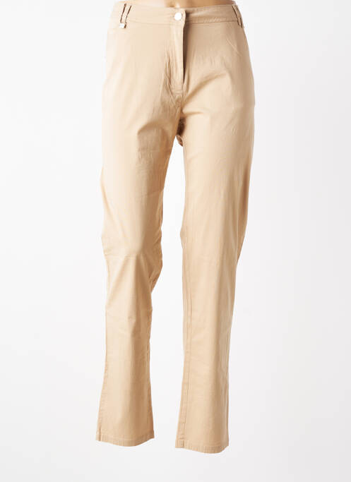 Pantalon slim țesătură poplin mărime normală bej AGATHE & LOUISE femme