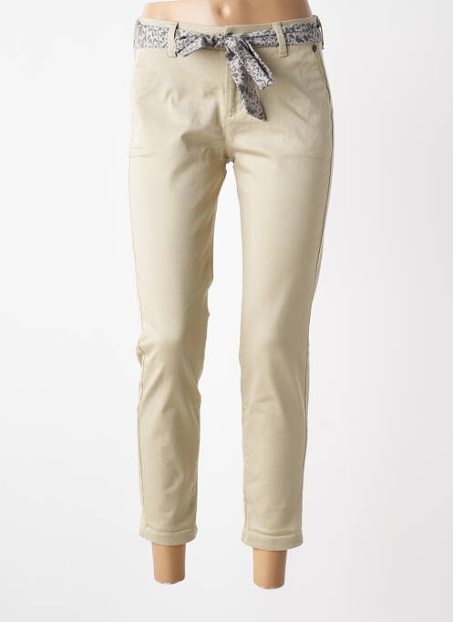 Pantalon chino țesătură poplin mărime normală bej FREEMAN T.PORTER femme