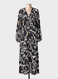 Rochie lungă mâneci lungi mâneci lungi negru LOLA ESPELETA femme