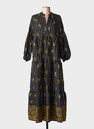 Rochie lungă mâneci lungi mâneci lungi negru ASHILDA femeie
