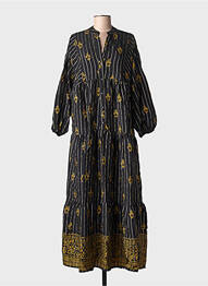 Rochie lungă mâneci lungi mâneci lungi negru ASHILDA femme