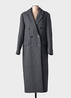 Palton lung croială dreaptă fără glugă gri GRACE & MILA femme