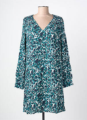 Rochie midi imprimeu fantezie mâneci lungi verde LOLA ESPELETA femme