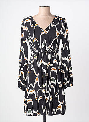 Rochie midi imprimeu fantezie mâneci lungi negru LOLA ESPELETA femme