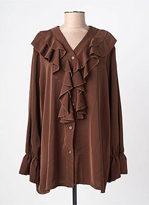 Cămașă croială fluidă mâneci lungi maro NEW COLLECTION femme