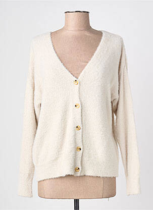 Vestă cu mâneci lungi închidere cu nasturi pe față bej QUATRE VINGT JOURS femme