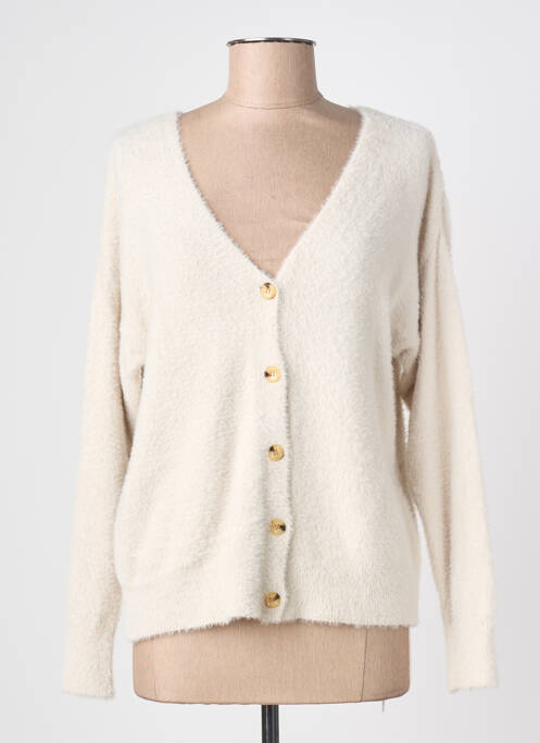 Vestă cu mâneci lungi închidere cu nasturi pe față bej QUATRE VINGT JOURS femme