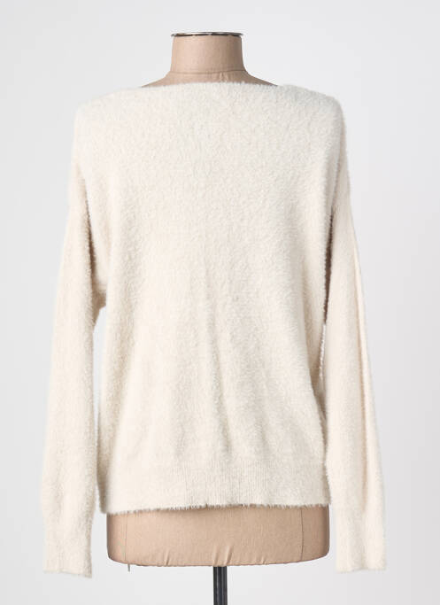 Vestă cu mâneci lungi închidere cu nasturi pe față bej QUATRE VINGT JOURS femme