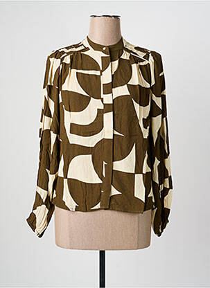 Cămașă imprimeu fantezie mâneci lungi verde GRACE & MILA femme