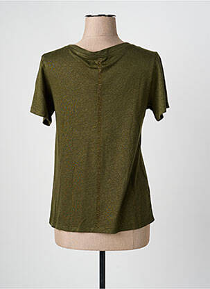 Tricou guler în v mâneci scurte verde FREEMAN T.PORTER femme