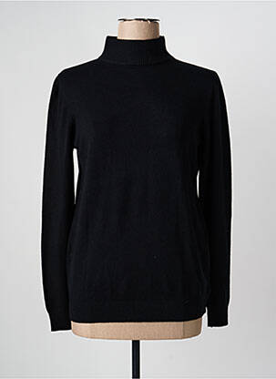 Pulover cu guler înalt croială cambrată mâneci lungi negru QUATRE VINGT JOURS femme