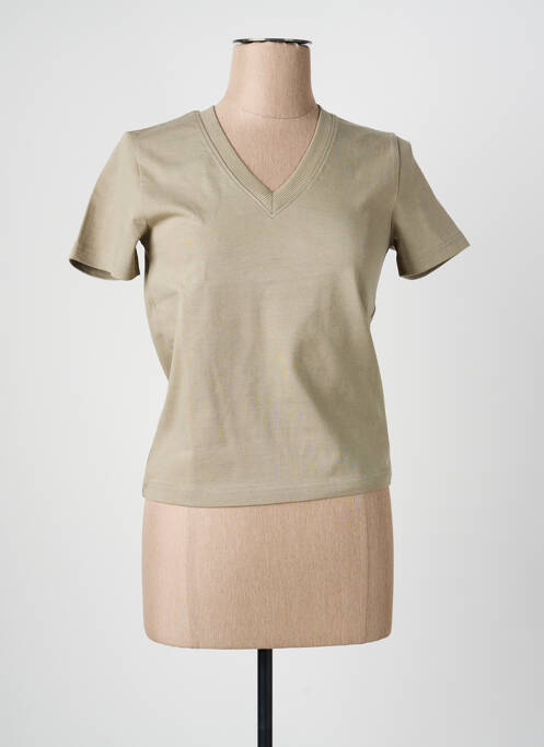 Tricou guler în v mâneci scurte verde COJ DENIM femme