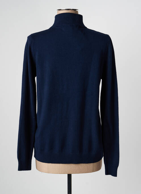 Pulover cu guler înalt croială cambrată mâneci lungi albastru QUATRE VINGT JOURS femme