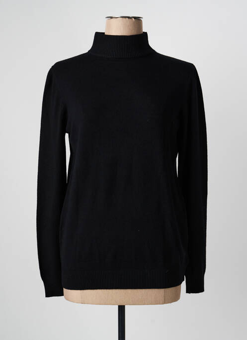 Pulover cu guler înalt croială cambrată mâneci lungi negru QUATRE VINGT JOURS femme