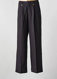 Pantalon larg țesătură poplin mărime normală negru GRACE & MILA femeie