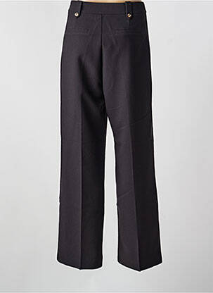 Pantalon larg țesătură poplin mărime normală negru GRACE & MILA femeie