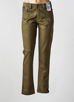 Pantalon drept elasticitate mărime normală verde QUATRE VINGT JOURS femme