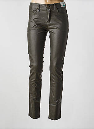 Pantalon drept elasticitate mărime normală verde QUATRE VINGT JOURS femeie