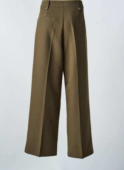 Pantalon larg închidere cu fermoar sub clapetă cu nasturi mărime normală verde GRACE & MILA femme