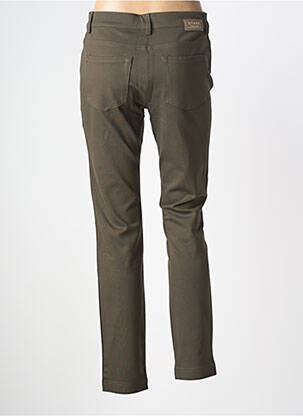 Pantalon slim țesătură poplin mărime normală verde STARK femeie